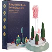 Photo 1 of Augensterm Baby Bottle Brush and Drying Rack Set with Bottle Cleaner Brush and Christmas Tree Bottle Drying Rack