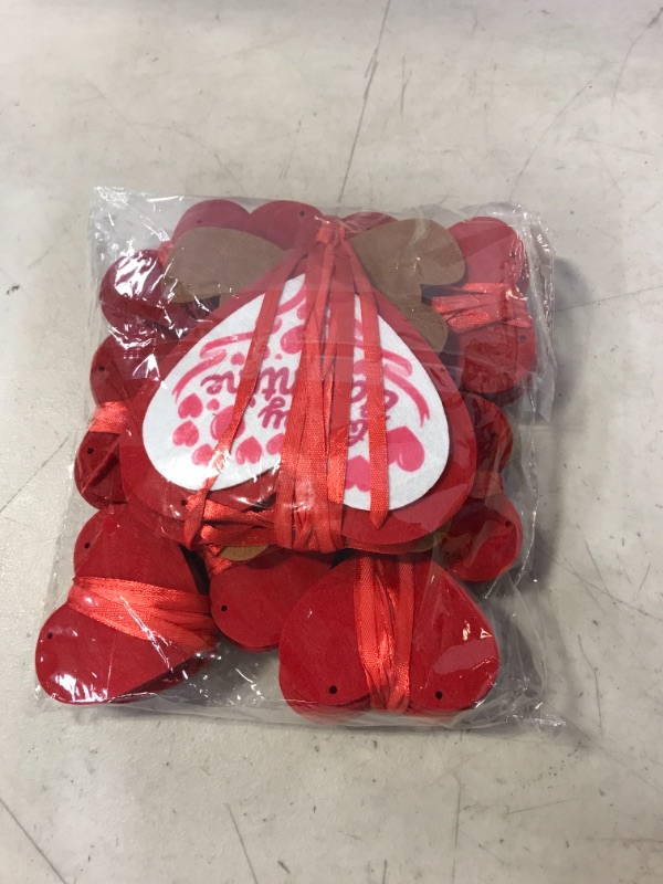 Photo 1 of 91 Pcs Red Rose Heart Felt Garland - DIY No Assemble - Valentines Day Red Heart Hanging String Garland - Valentines Day Decor - Valentine Decorations for Wedding Anniversary Birthday Party Supplies (( FACTORY SEALED ))
