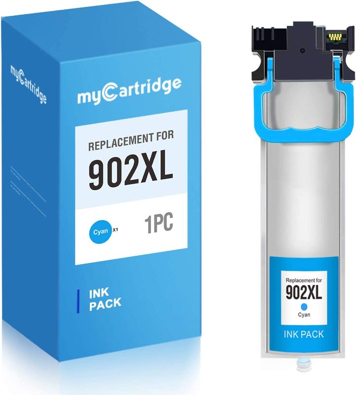 Photo 1 of MYCARTRIDGE Remanufactured Ink Pack Replacement for Epson 902 902XL Cyan Work with Workforce Pro WF-C5210 WF-C5290 WF-C5710 WF-C5790 1 Pack (V-Epson902XL-1C)