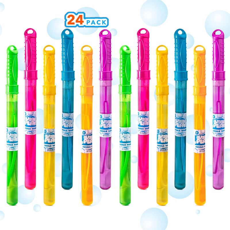 Photo 1 of Bubble Play Giant Bubble Wands for Kids, 24 Pack - 14", Super Value Party Favors and Summer Toys Fun
