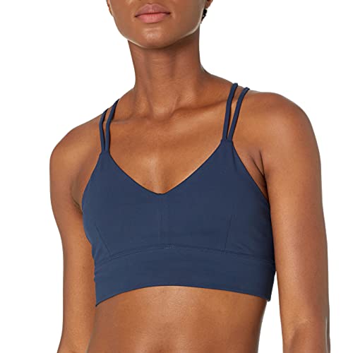 Photo 1 of Core 10 Women's Plus Size Spectrum Strappy Longline Plunge Yoga Sports Bra, Navy, 1X
