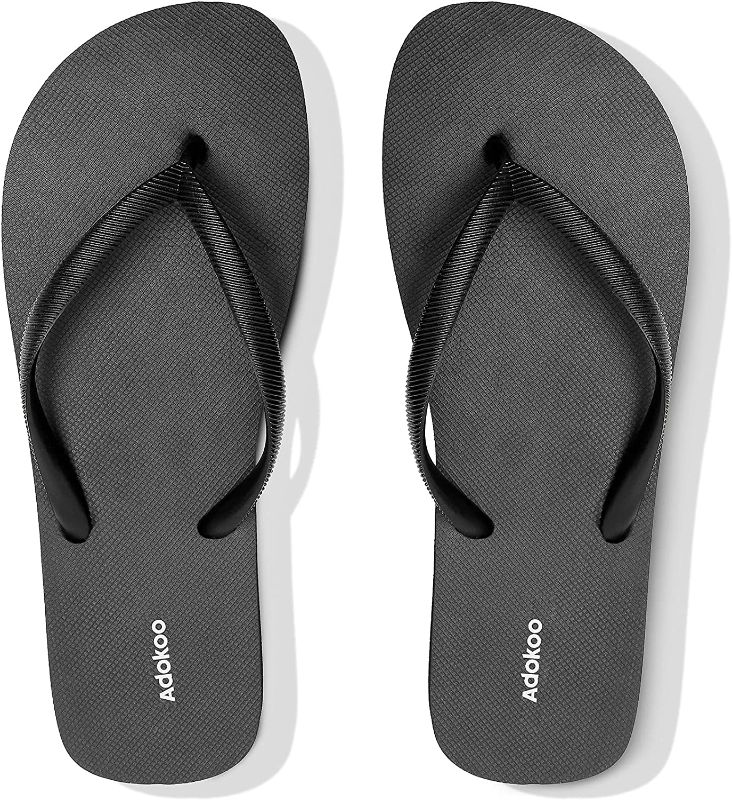 Photo 1 of Womens Flip Flops Black Flip Flop Summer Beach Sandals Thong Style Comfortable Flip Flops, SIZE 9 