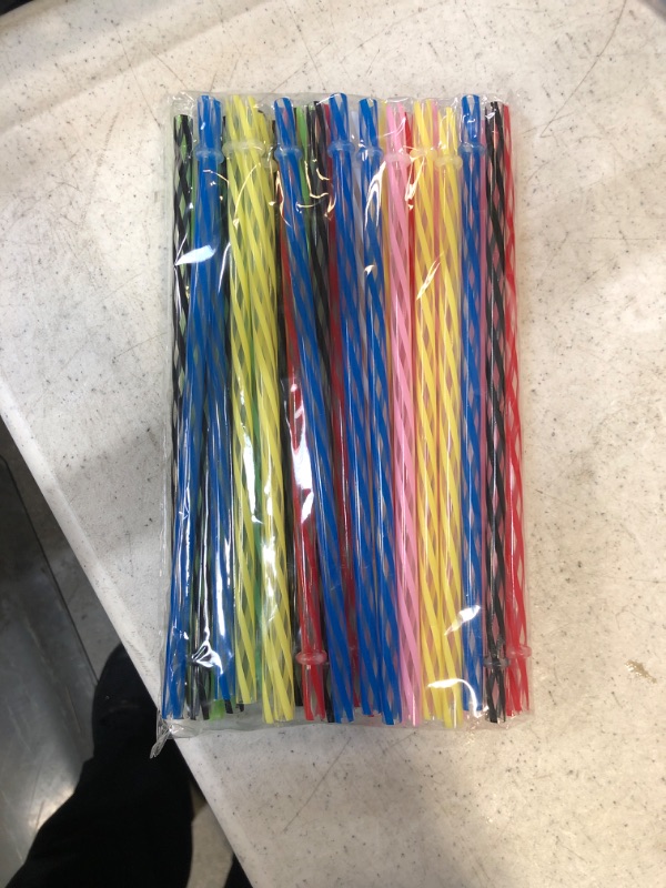 Photo 2 of 50 Pieces Reusable Plastic Straws. BPA-Free, 9 Inch Long Drinking Transparent Straws Fit for Mason Jar, Yeti Tumbler, Cleaning Brush Included