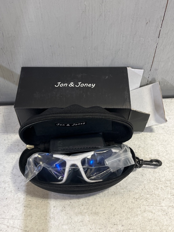 Photo 2 of JON&JONEY Polarized Sports Sunglasses Men's Riding Running Beach Volleyball Tennis TR Anti-UV Black Gray Water Silver
