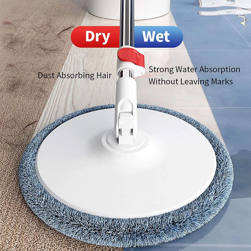 Photo 1 of  Spin Mop and Bucket Set with Wringer System, Floor Mop for Home Floor Cleaning, Extended Stainless Steel Handle with Wall Cleaning,4 Washable & Reusable Microfiber Mop Heads Included
--FACTORY SEALED BOX--