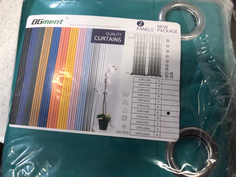 Photo 1 of 2 Panels Outdoor Curtains for Patio Waterproof, Grommet Windproof Thermal Privacy Sun Blocking Curtains for Gazebo, Pergola, Porch , 52 x 84 Inch, Teal 52W x 84L Teal
