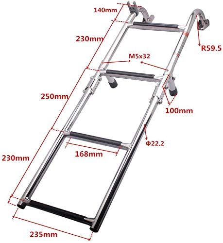 Photo 1 of Folding Boat Ladder Stainless Steel Marine Pontoon for Marine Boat Yacht