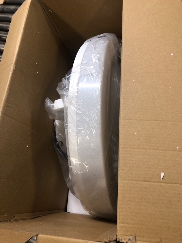 Photo 1 of Ceiling Fans with Lights Remote Control, 18” Modern Flush Mount Ceiling Fan with LED Lights, Dimming 3 Colors 3 Speeds Small Bladeless Ceiling Fan Low Profile for Bedroom, Living Room, Kitchen(White)