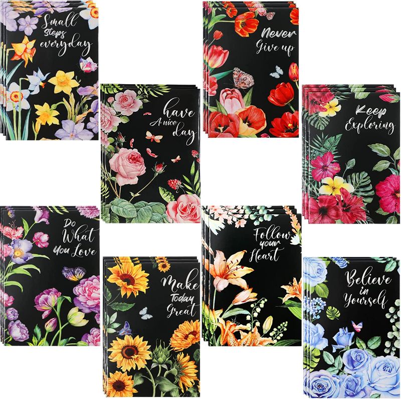 Photo 1 of 48 Pack Christian Notebooks Bible Verse Floral Small Pocket Journal Inspirational Notepads for Women School Office Home Travel Supplies, 3.15 x 4.92 Inch, 8 Style
