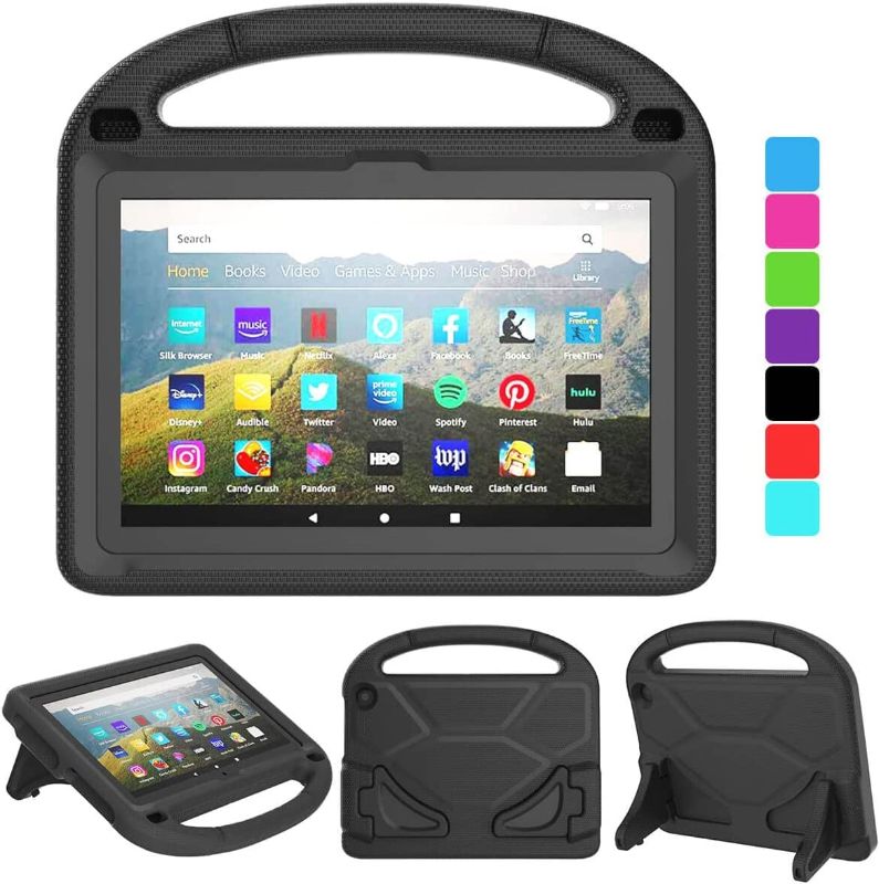 Photo 1 of MOXOTEK Kids Case for All-New Fire HD 8 Plus Tablet, Fire HD 8 2020/2022 Kids Case - Durable Handle Stand Protective Case ONLY for Amazon Kindle Fire HD 8 2020/2022 Tablet, Black
