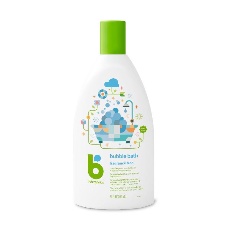 Photo 1 of Babyganics Bubble Bath, Fragrance Free, 20 Fluid Ounce
