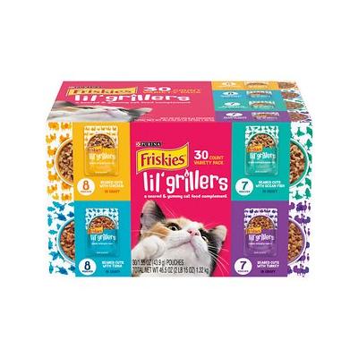 Photo 1 of (30 Pack) Friskies Gravy Wet Cat Food Complement Variety Pack, Lil' Grillers Chicken, Turkey, Ocean Fish & Tuna, 1.55 Oz. Pouches (1824110)
01/2023