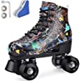 Photo 1 of Black/White Graffiti Designed Roller Skates for Women,Men and Teens Sz 42