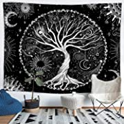 Photo 1 of A-forest Black and White tapestry Wall Tapestry Tree of life Tapestry Wall Hanging Tapestry