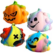 Photo 1 of 4PCS Halloween 3D Pumpkin Pop Fidget Toys with Flashing LED Light