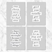 Photo 1 of You Totally Got This Typography Wall Art - Set of 4-8x10 Prints on Linen Paper - Unframed