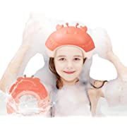 Photo 1 of Baby Shower Cap, Adjustable Silicone Shampoo Cap, Crab Pattern Hair Washing Hat