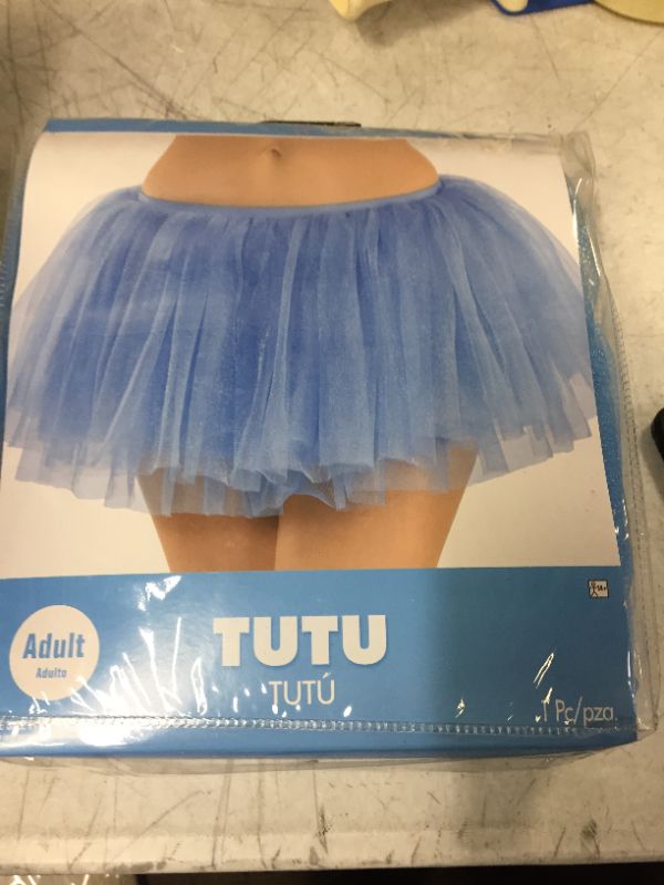 Photo 2 of Amscan 397280.87 Adult Tulle Elastic Waistline Costume Tutu, Light Blue
