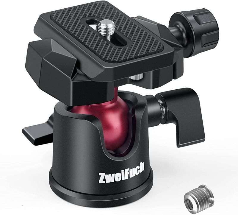 Photo 1 of ZweiFuch Mini Ball Head, 360° Panoramic Ball Head with 1/4 inch Quick Release Plate and Bubble Level for Monopod, DSLR, Phone, Gopro
--FACTORY SEALED --