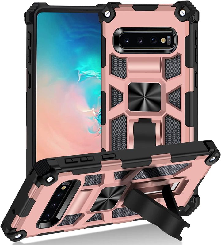 Photo 1 of Coollynn Samsung Galaxy S10 Case 6.1 inch [ Military Grade ] [Kickstand ] 12ft. Drop Tested Protective Samsung S10 Case - Rose Gold
