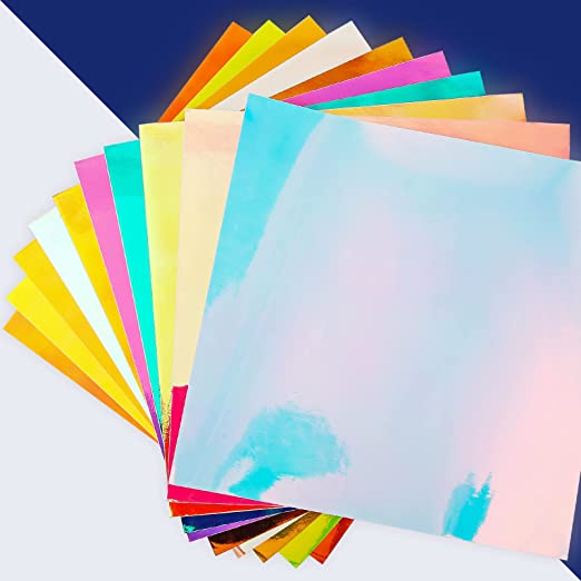 Photo 1 of Holographic Opal Vinyl for Cricut,10 Pack Permanent Vinyl Bundle, 12"x12" Rainbow Permanent Adhesive Vinyl Sheets?Craft Vinyl for Home Deco and Any DIY Projects
