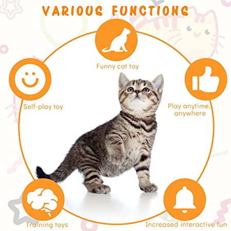 Photo 1 of 8 Pcs Doorway Cat Toys Indoor Feather Cat Toys Door Hanger Cat Toys Interactive Hanging Cat Toys Dragonfly Little Mouse Toys Retractable Cat Teaser Toys Kitten Toys for Play, 6 Styles
