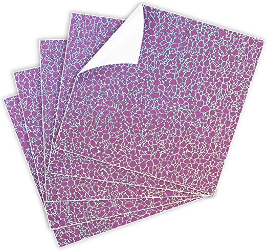 Photo 1 of Lya Vinyl Holographic Cobblestone Pattern Adhesive Vinyl - 5 Pack Permanent Vinyl 12" x 12" Vinyl Sheets for Cricut, Silhouette, DIY Decorative Gifts, Birthday Party.?Pink?
