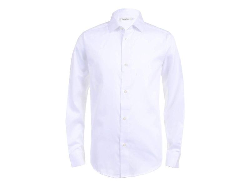 Photo 1 of Calvin Klein Boys Big Long Sleeve Sateen Dress Shirt White 10 White Size 10