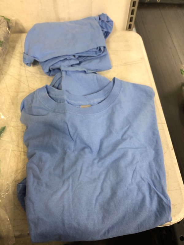 Photo 1 of 2PC MEN'S BLUE TSHIRTS, SIZE 3XL (ITEM HAS PET FUR ON IT)