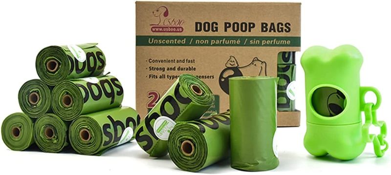 Photo 1 of 240 Pcs Dog Poop Bags Fxippxz Extra Thick and Strong Poop Bags for Dogs Cats Poop Bag with 1 Dispenser 16 Doggy Bags Per Roll for Domestic Pets Each Dog Poop Bag Measures 9 x 13 Inches