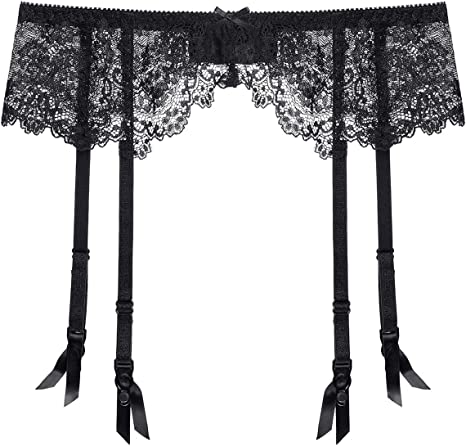 Photo 1 of CITUYER Sexy Lace Adjustable Garter Belt High Waisted Hollow Out Lace Suspender Garter Belts for Women
, SIZE XL 