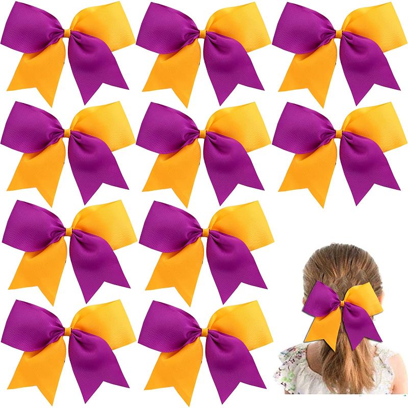 Photo 1 of 8 Inch Large Cheer Bows for Teen Girls Softball Cheerleader Sports Pack of 10
