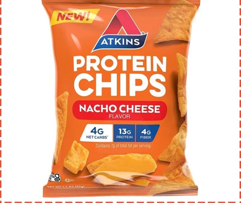 Photo 1 of 12-Pack Atkins Protein Chips, Nacho Cheese, Keto Friendly, Baked Not Fried 1.1oz BB 11 2022
