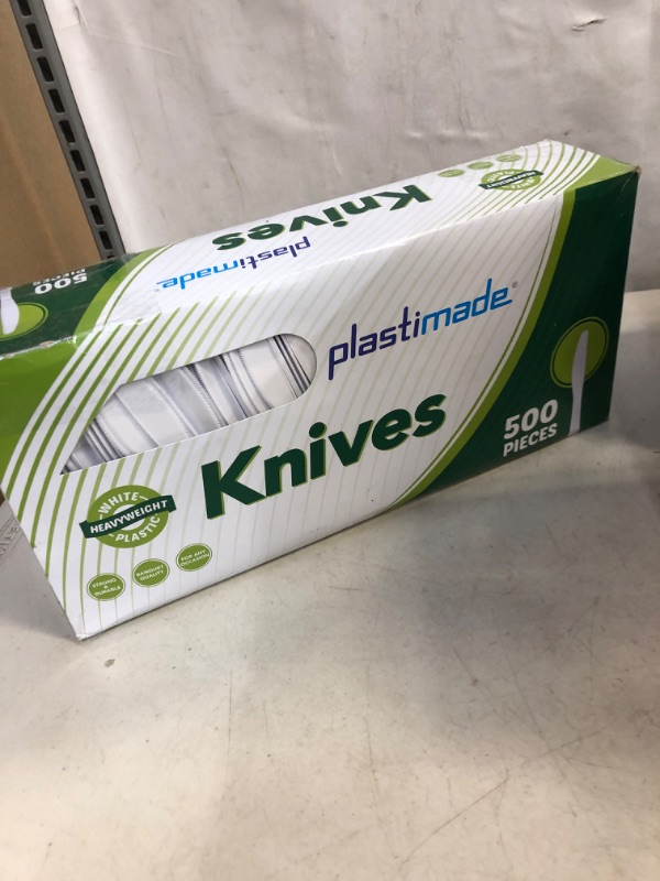 Photo 2 of 500 Knives] Plastimade White Disposable Extra Heavyweight Plastic Knives, Ideal For Wedding, Catering, Parties, Buffets, Events, Or Everyday Use, 1 Pack…