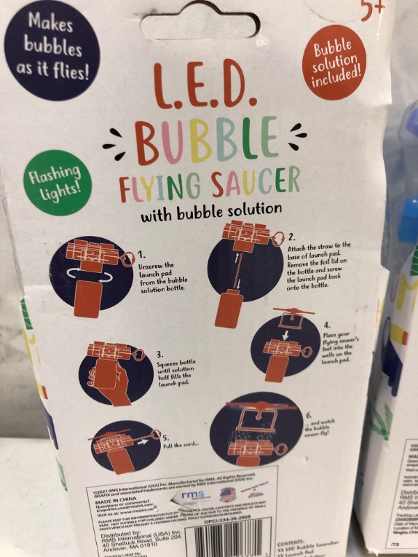 Photo 2 of 2 COUNT LED BUBBLE FLYING SAUCER , COMES WITH BUBBBLE SOLUTION 