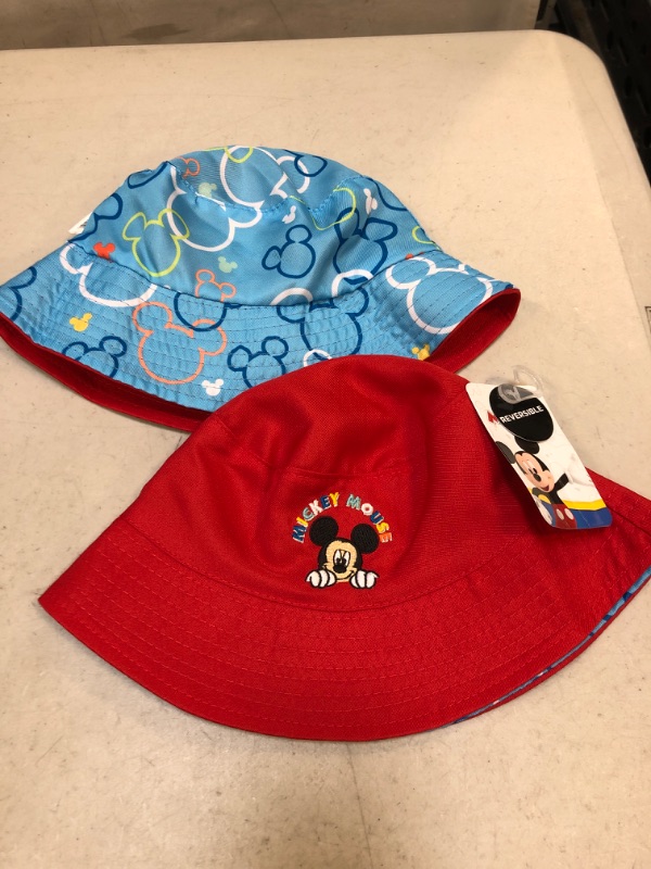 Photo 2 of 2 COUNT Toddler Boy' Mickey Moue Reverible Bucket Hat - Red/Blue