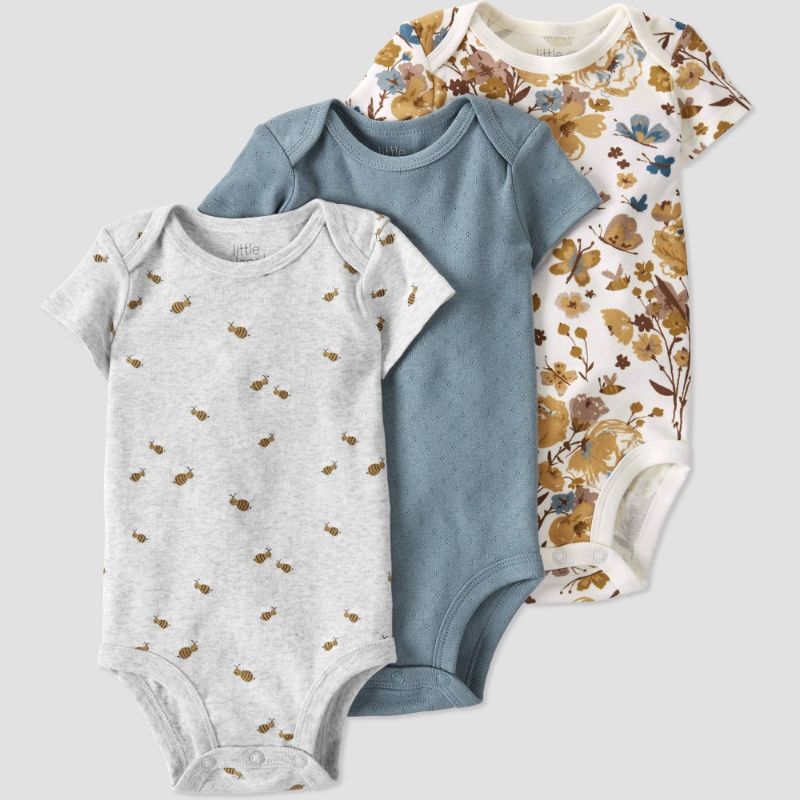 Photo 1 of 2 COUNT Baby Little Planet by Carter's 3-Pack Ribbed Bodysuits, Infant Boy's, Size: 18 Months, Yellow Floral