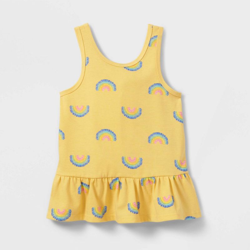 Photo 1 of 4 COUNT  Toddler Girls' Rainbow Peplum Tank Top - Cat & Jack™ SIZE 5T 