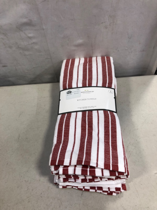 Photo 2 of 5pk Cotton Kitchen Towels Red - Threshold&#8482;