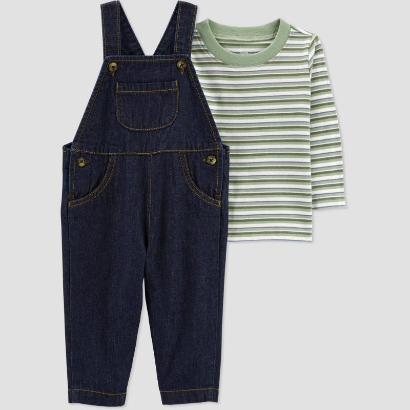 Photo 1 of Carter's Just One You® Baby Boys' Striped Denim Top & Bottom Set - Green
Size: 6M
