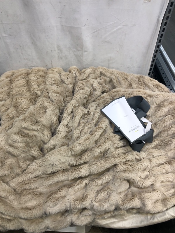 Photo 1 of 50"x60" Ruched Faux Rabbit Fur Throw Blanket - Threshold™
