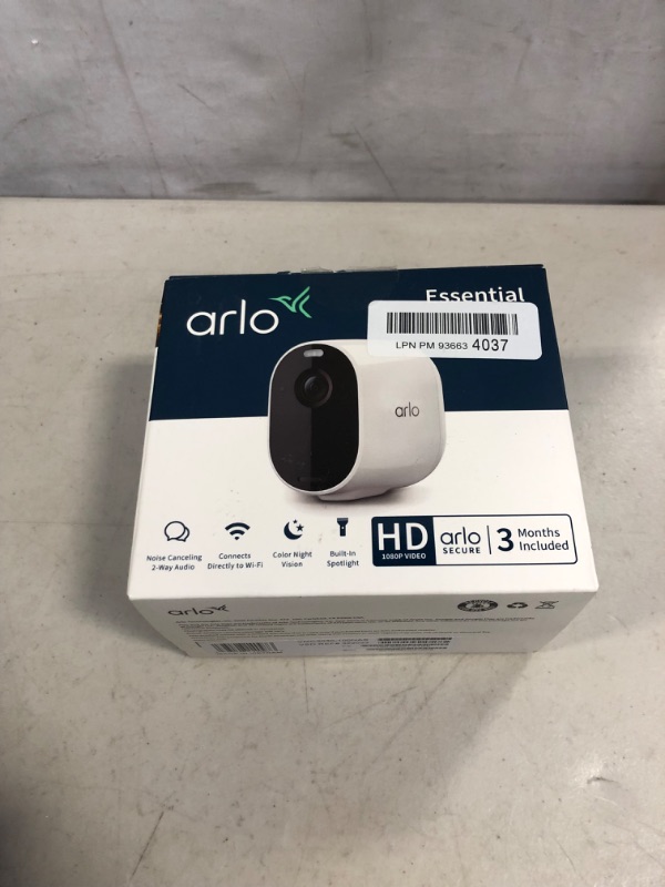 Photo 6 of Arlo Essential Spotlight Camera, Wire-Free 1080p Video, Integrated Spotlight, Color Night Vision, 2-Way Audio, Rechargeable Battery, Motion Activated, Direct to WiFi - No Hub Needed, Works with Alexa & Google Assistant (unable to test)