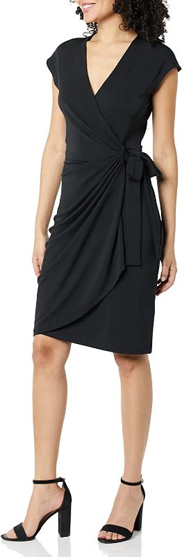 Photo 1 of Amazon Essentials Women's Size Classic Cap Sleeve Wrap Dress 2XL