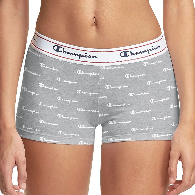 Photo 1 of Champion Women's Heritage Boy Short Panties, Stretch Cotton Boy Short Underwear, Moisture-Wicking Medium 
