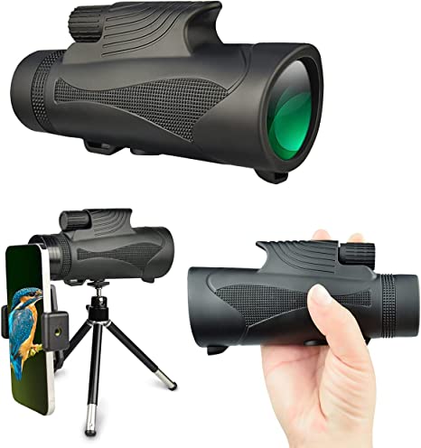Photo 1 of Monocular Telescope 10X42 HD With Smartphone Adapter, BAK4 Prism FMC Monocular with Clear Low Light Vision for Wildlife Hunting Camping Travelling