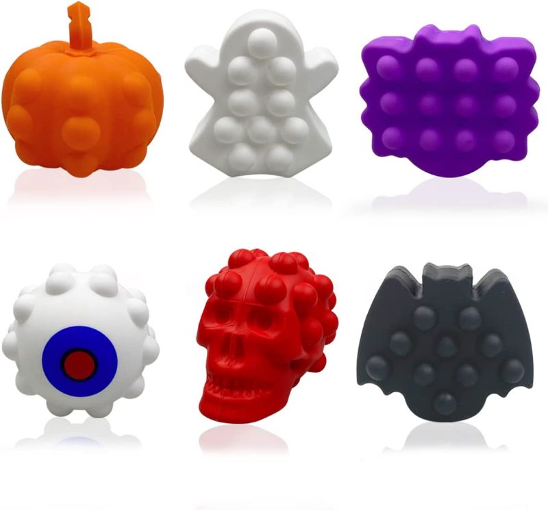 Photo 1 of 2 COUNT Anditoy 6 Pack Halloween 3D Pop Balls Fidget Sensory Stress Ball Toys for Kids Boys Girls Halloween Party Favors Halloween Treat Bags Gifts