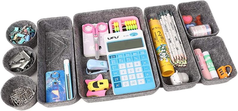 Photo 1 of ADOVEL 8Pcs Felt Drawer Organizers Dividers for Dresser, Makeup, Tools, Office Stuff