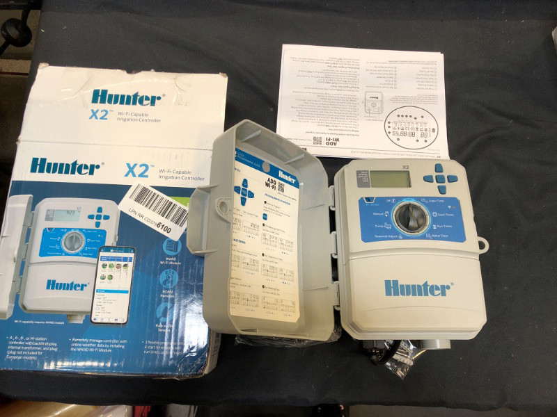 Photo 2 of Hunter Company Hydrawise X2 6-Station Outdoor Irrigation Controller (X2-600) ( BOX HAS MINOR DAMAGE ) 
