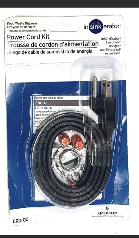 Photo 1 of InSinkErator CRD-00 Power Cord Kit, Pack of 1, Black_x000D_InSinkErator CRD-00 Power Cord Kit, Pack of 1, Black_x000D_
