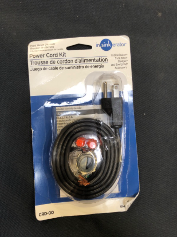 Photo 2 of InSinkErator CRD-00 Power Cord Kit, Pack of 1, Black_x000D_InSinkErator CRD-00 Power Cord Kit, Pack of 1, Black_x000D_
